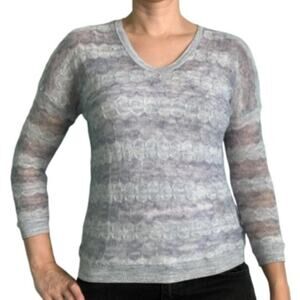 Lou & Gray | Gauzy Knit Blue Striped Sweater Sz S